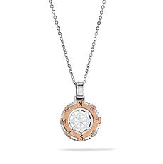 Meeste kaelakee rooliga terasest ja rosè pvd-ga Comete Sieraden Navy kollektsioonist.