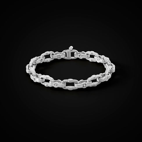 Bracciale di lusso Barakà della collezione lui e lei diamante centrale e pavè, taglia L