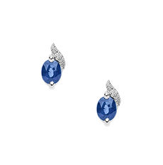Orecchini con Zaffiri blu e Diamanti in Oro bianco della Collezione Vittoria Comete Gioielli