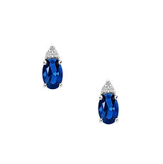 Orecchini in Oro Diamanti e Zaffiro blu Ovale della Collezione Storia di Luce Colore Comete Gioielli