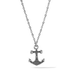 Collana da uomo con pendente Ancora in Acciaio e pvd nero della Collezione Navy di Comete Gioielli