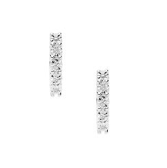 Orecchini a Cerchio in Oro bianco e Diamanti della Collezione Punti Luce Comete Gioielli