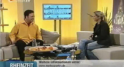 Kinderzauberer Markus Poétes im Live-Interview bei „Rheinzeit“ auf center.tv – zu Gast im Studio mit Moderatorin und Zauberei