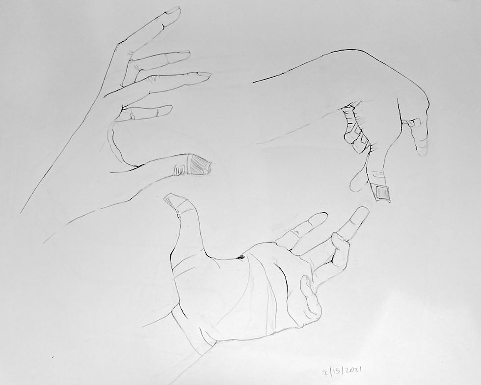 Contour Hands Exercise, Alaina Newell