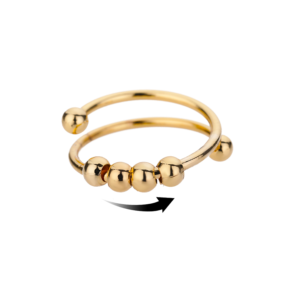 Thumbnail: Aurelia Fidget Ring – Adjustable 18K Gold-Plated Ring