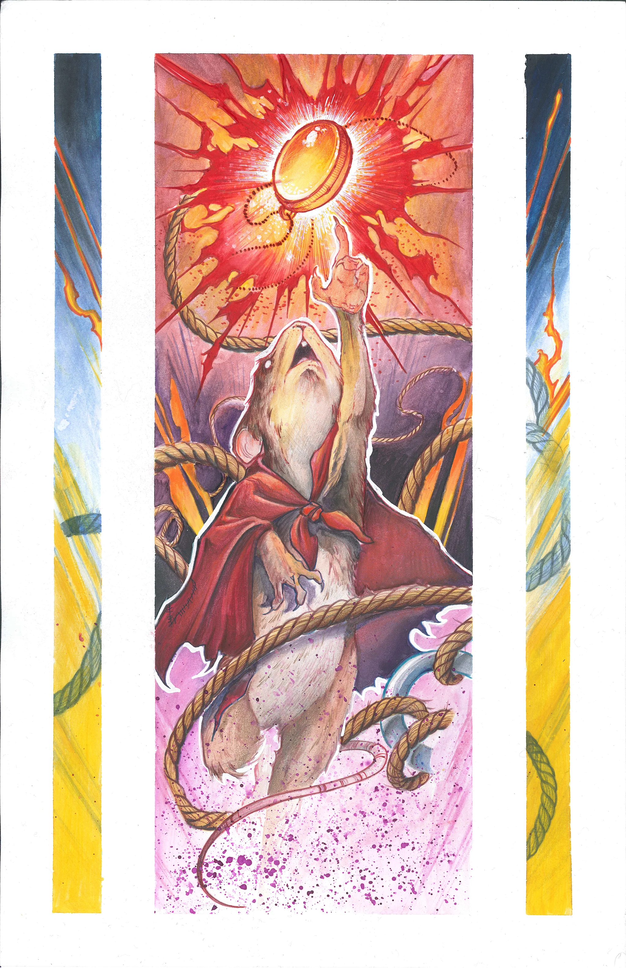 Painting by Ferek Lewis of the Lewis Family tattoo company of skull