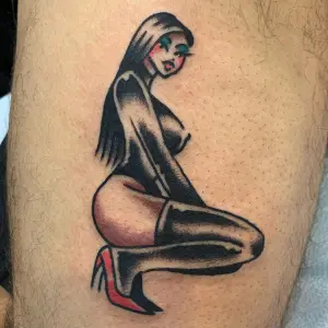 latexpapi classic pinup design traditional tattoo montreal