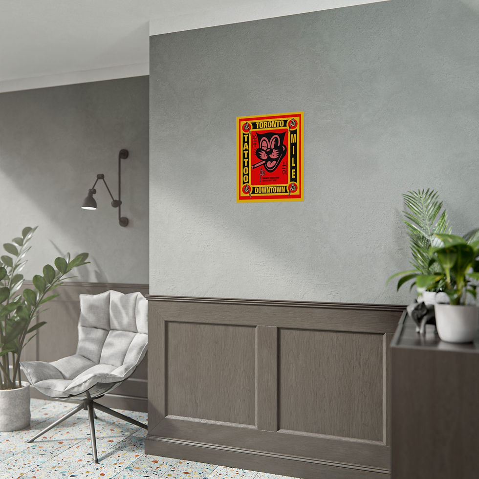 Thumbnail: Tattoo Art Poster - Toronto Tattoo Mile Queen Street Cat