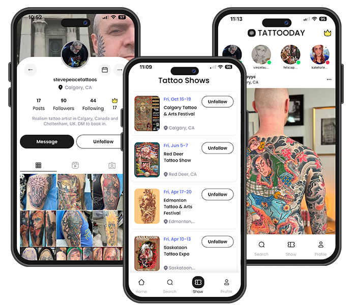 tattooday steve peace digital app moblile tattoo booking information