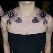 floral traditional blackwork japanese peony ornamental