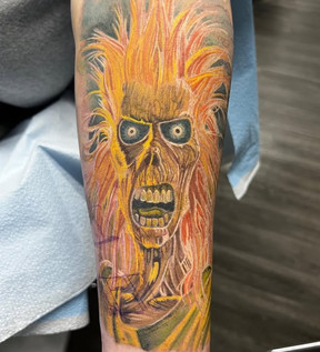 steve peace iron maiden tattoo eddie