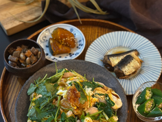 9月のレッスンは基本の親子丼をもっとおいしく-親子丼、いわしの甘辛煮、かぼちゃの大学芋風、大豆の五目煮等