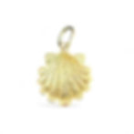 Thumbnail: 18k gold and pink to orange sapphire shell pendant