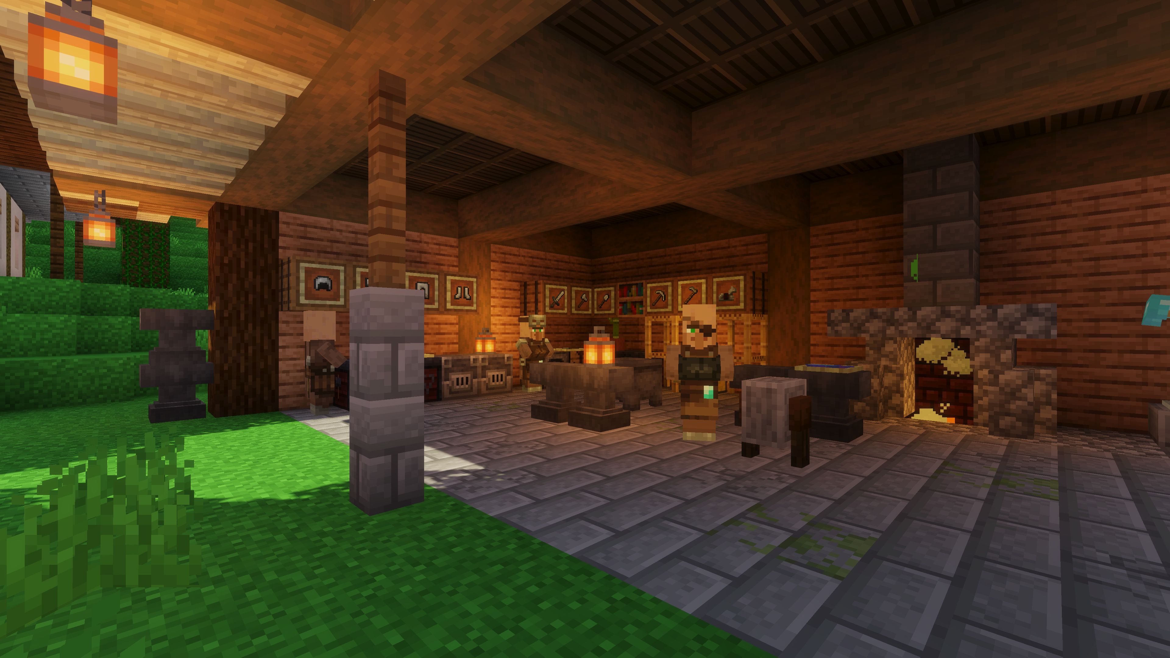 A group of Minecraft builders collaborating on a large-scale project in a multiplayer server.