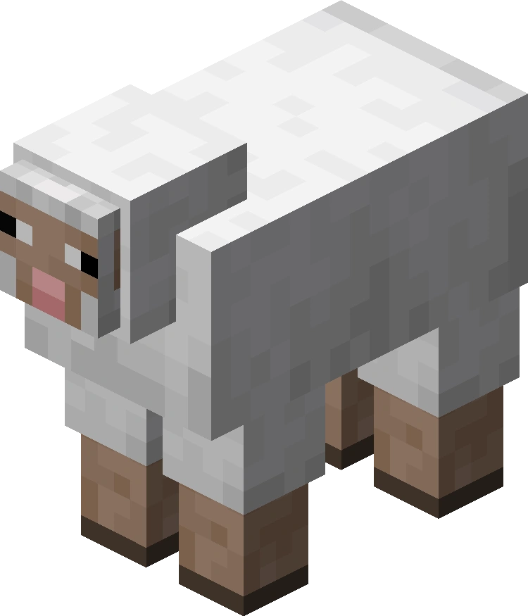 A colorful group of Minecraft sheep grazing in a lush green pasture.