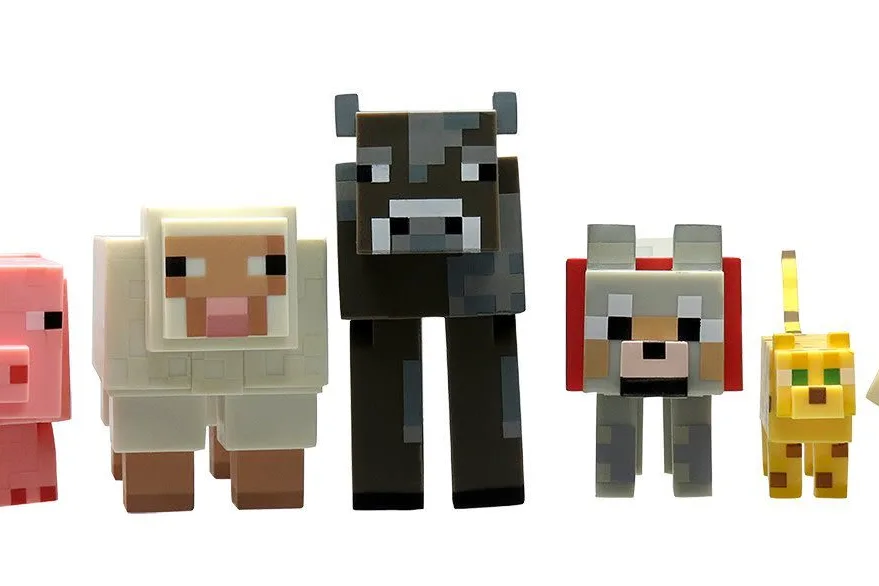 A diverse group of Minecraft passive mobs gathered in a lush field.