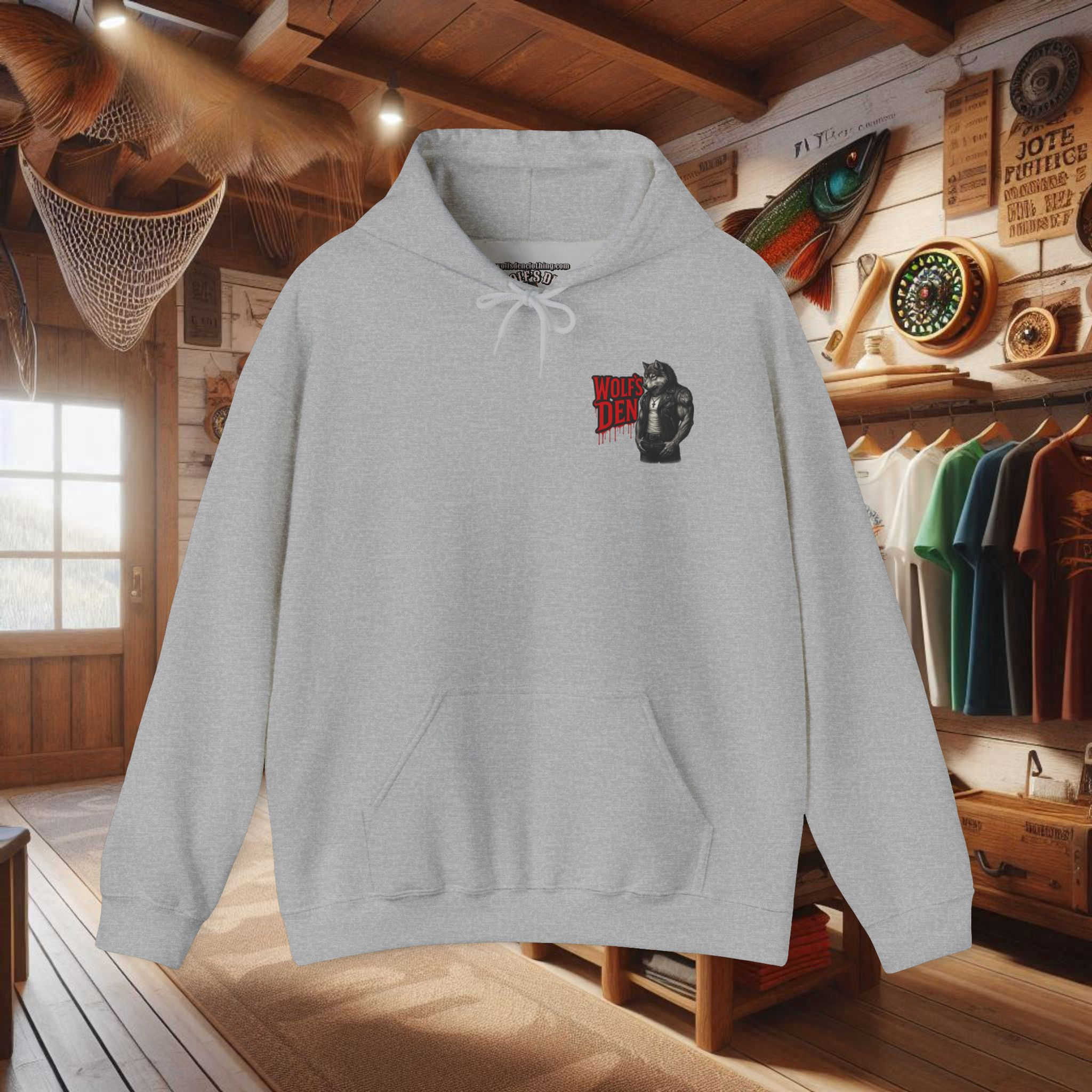 Alaska hoodie with Northern Pike fishing graphic
