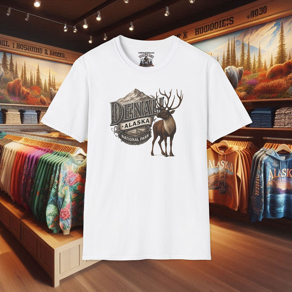 Thumbnail: Denali Alaska Caribou T-shirt for Women, Alaska shirts, tees, Caribou shirts