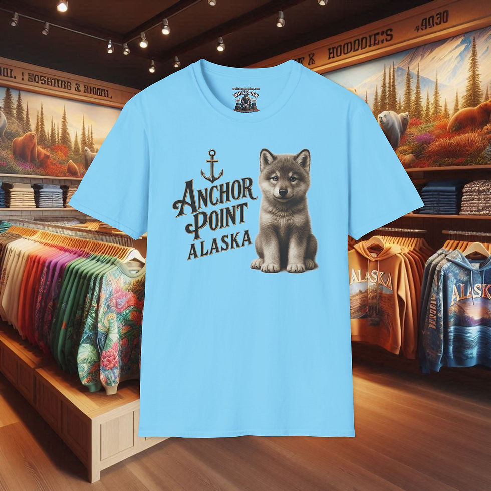 Thumbnail: Anchor point Alaska Wolf cub T-shirt for Women, cute Alaska shirts, tees