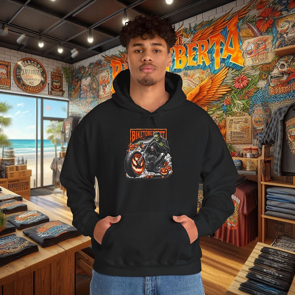 Thumbnail: Biketoberfest Frankenstein motorcycle outlaw graphics hoodie