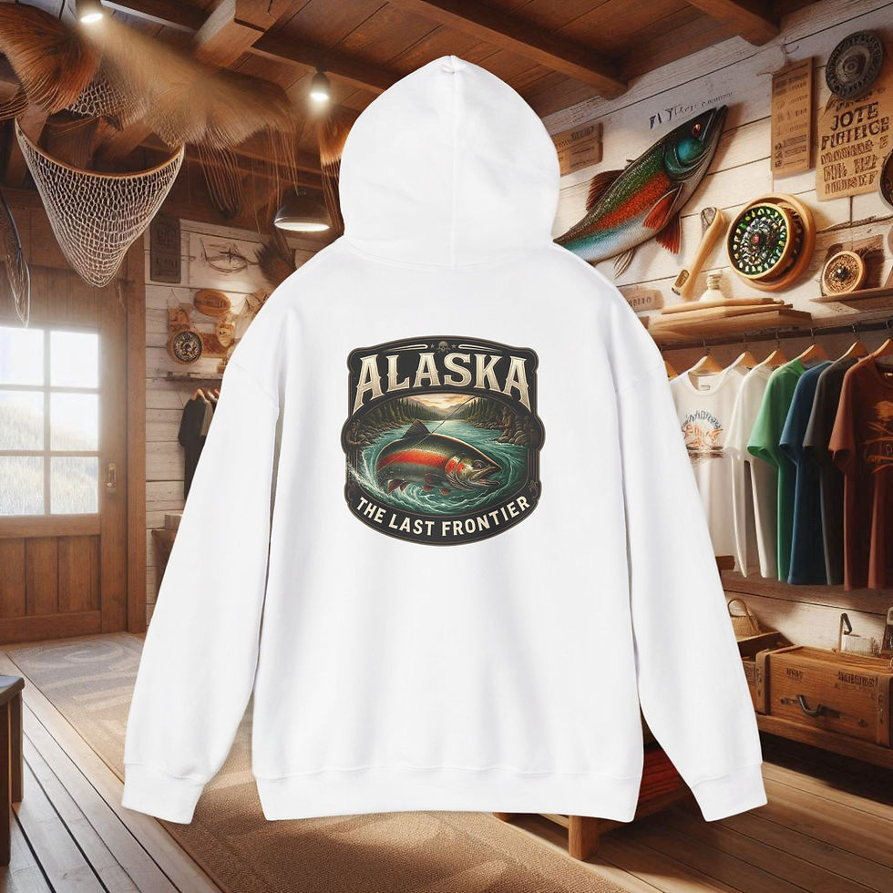 Thumbnail: White Alaska fishing graphic hoodie