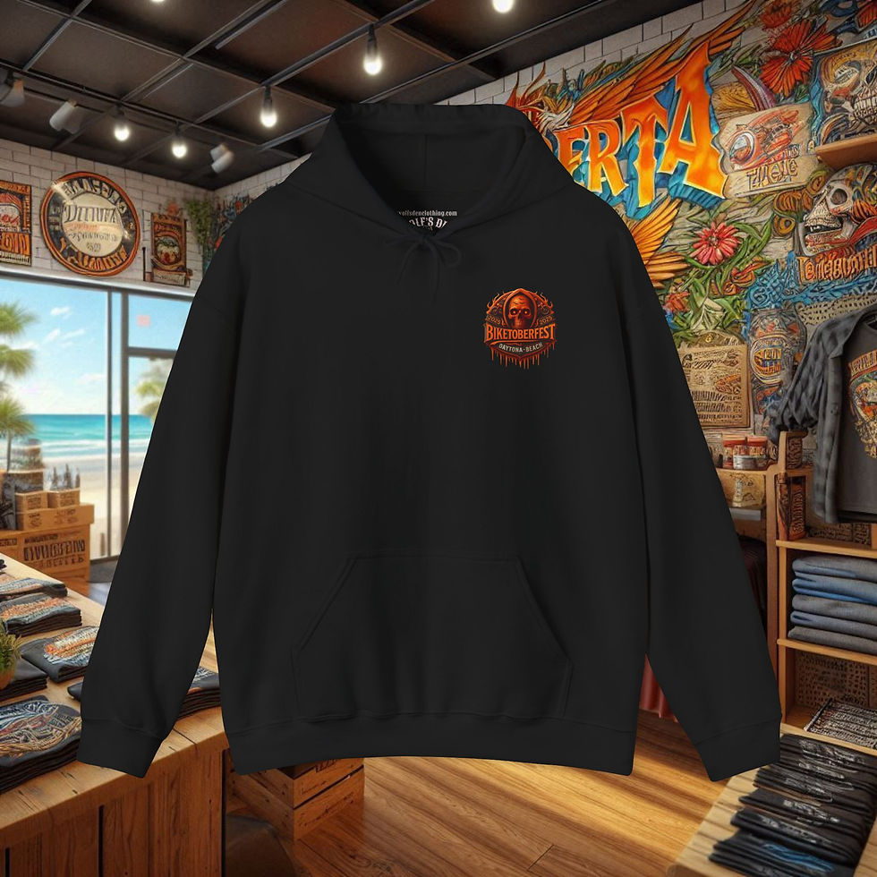 Thumbnail: Men's Biketoberfest 2025 Daytona Beach Hoodies, pullover hooded sweatshirts, Men's Biker Hoodie, Wolf's Den Clothing