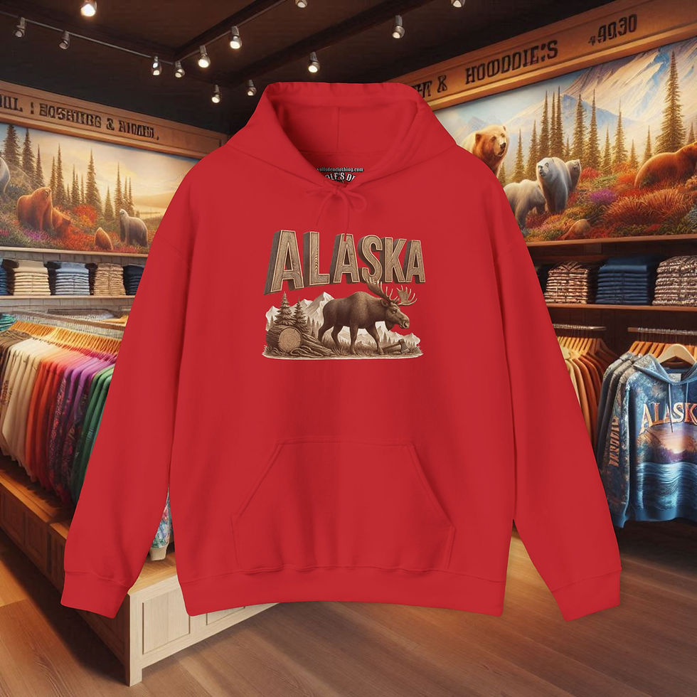 Thumbnail: Red Women's Alaska Moose Hoodie