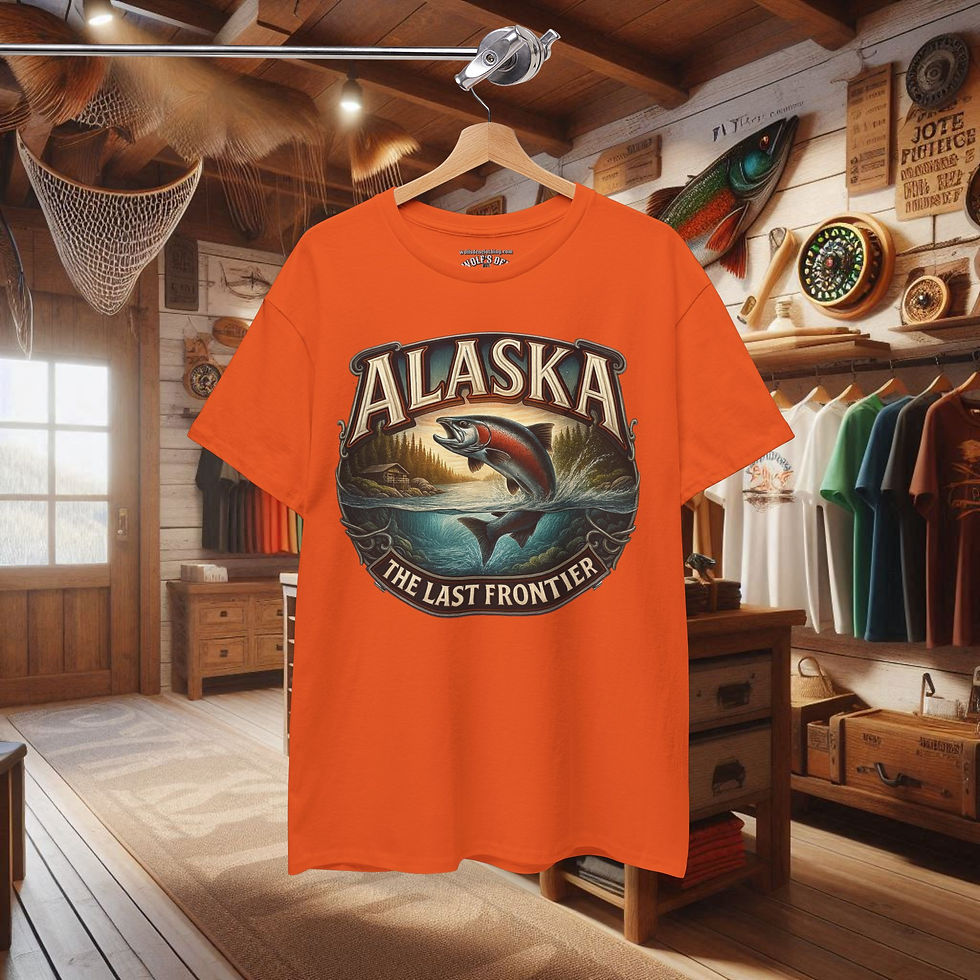 Thumbnail: Alaska Fishing T-Shirt – The Last Frontier Graphic Tees, funny cool top rated