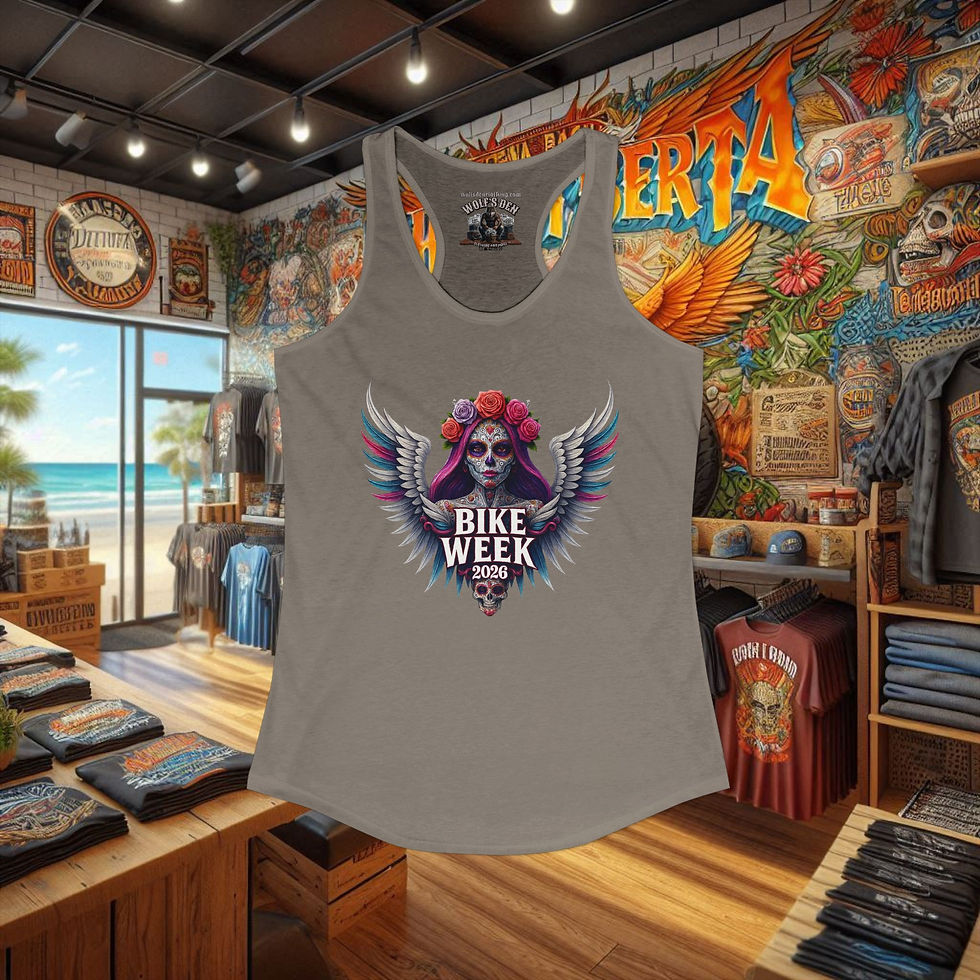 Thumbnail: Bike Week 2026 Sugar Skull graphic Daytona Beach, Women's Racerback