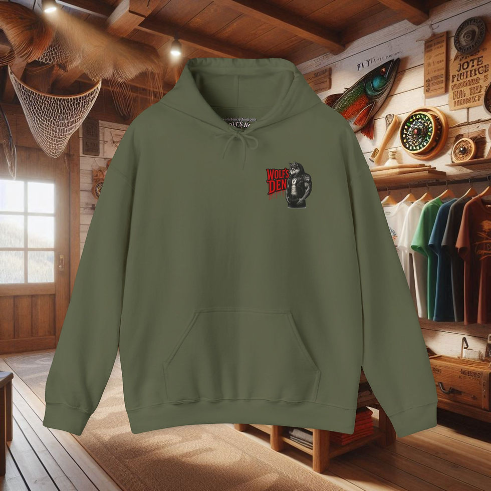 Thumbnail: Olive green Bass fishing graphic hoodie