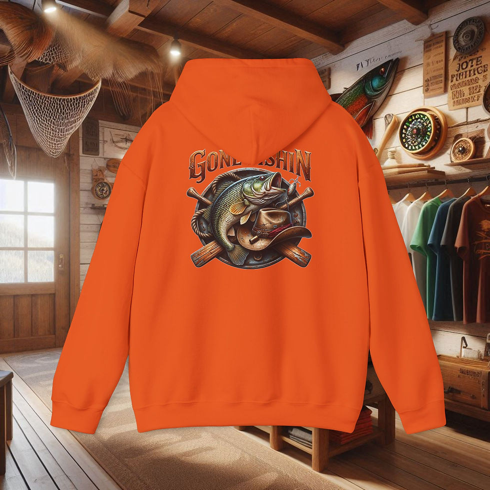 Thumbnail: Fishing Hoodie “Gone Fishin’” Bass Graphic Pullover