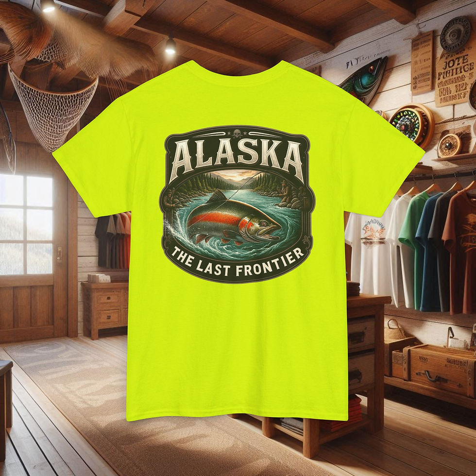 Thumbnail: Alaska Fishing T-Shirt – The Last Frontier Graphic Tees, funny cool top rated