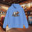 Thumbnail: Blue hoodie with Alaska moose graphic; Classic Alaska Moose Hoodies, Women, pullover sweatshirt, hooded.