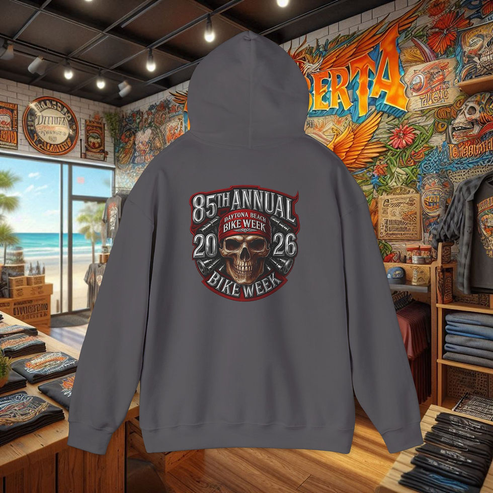 Thumbnail: Daytona Beach 85th Annual Bike Week 2026 skull outlaw graphic hoodie