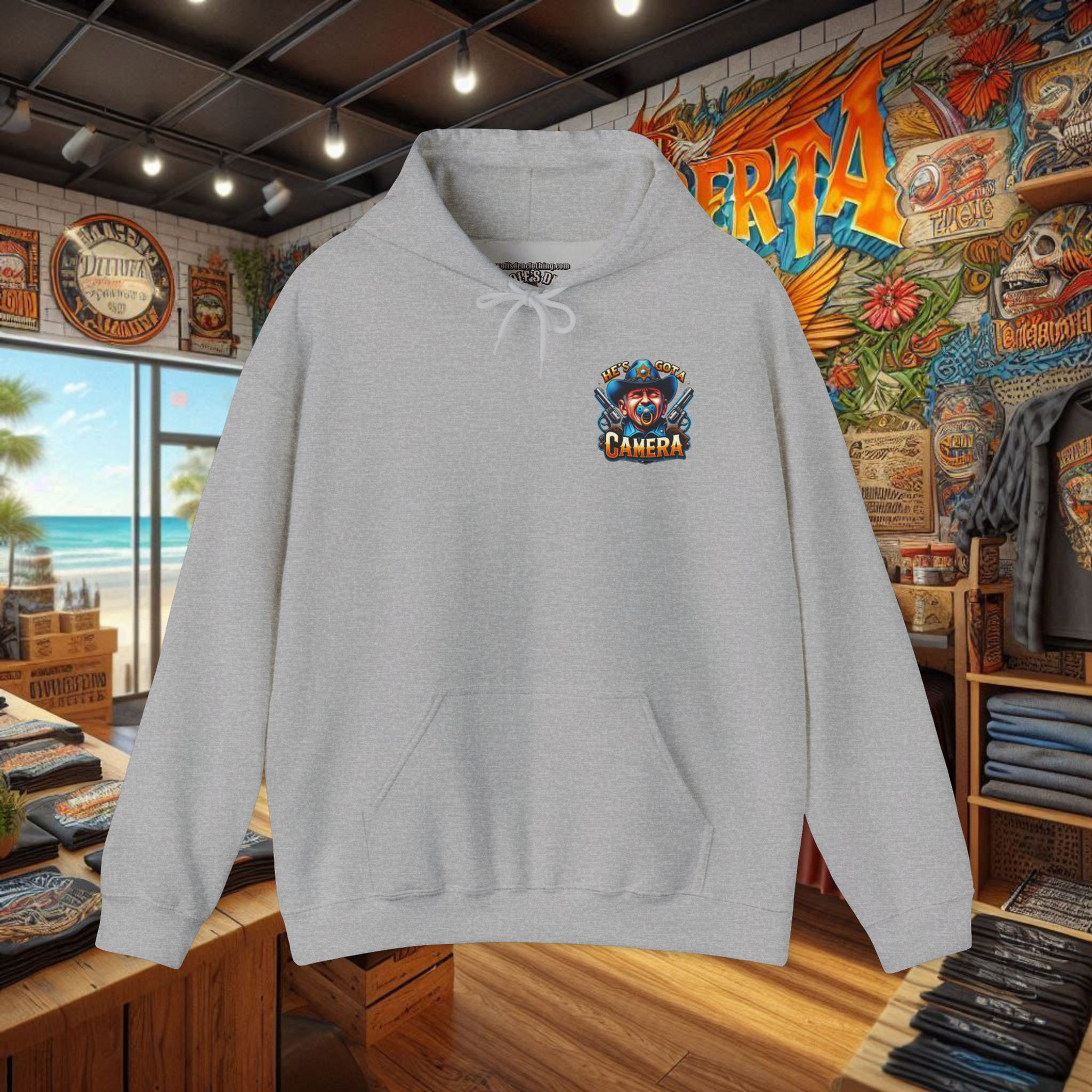 Men's 'He's Got a Camera' pullover hoodie