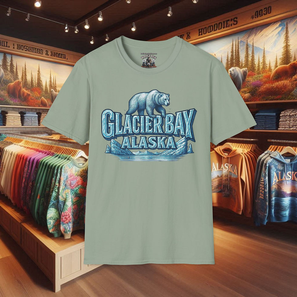 Thumbnail: Glacier Bay Alaska Bear T-shirt for Women, Alaska shirts, tees, shirts