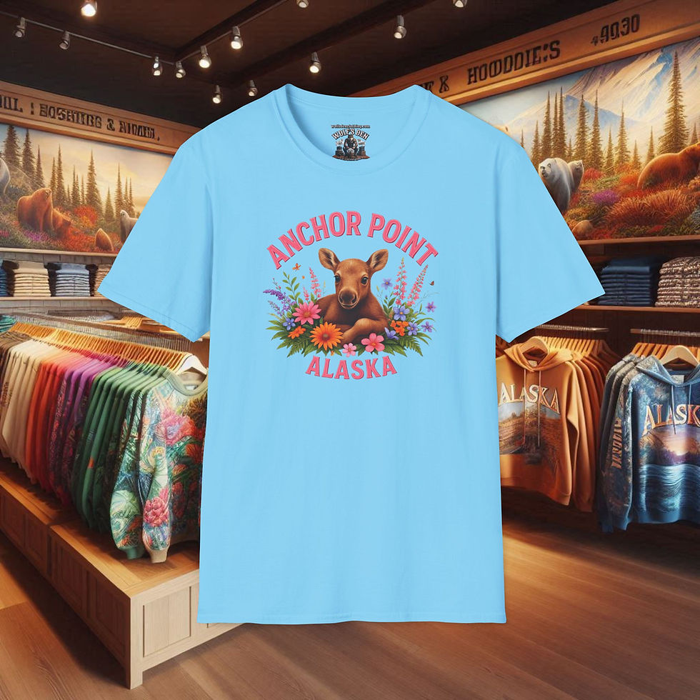 Thumbnail: Anchor point Alaska Baby Moose T-shirt for Women, funny Alaska shirts, tees