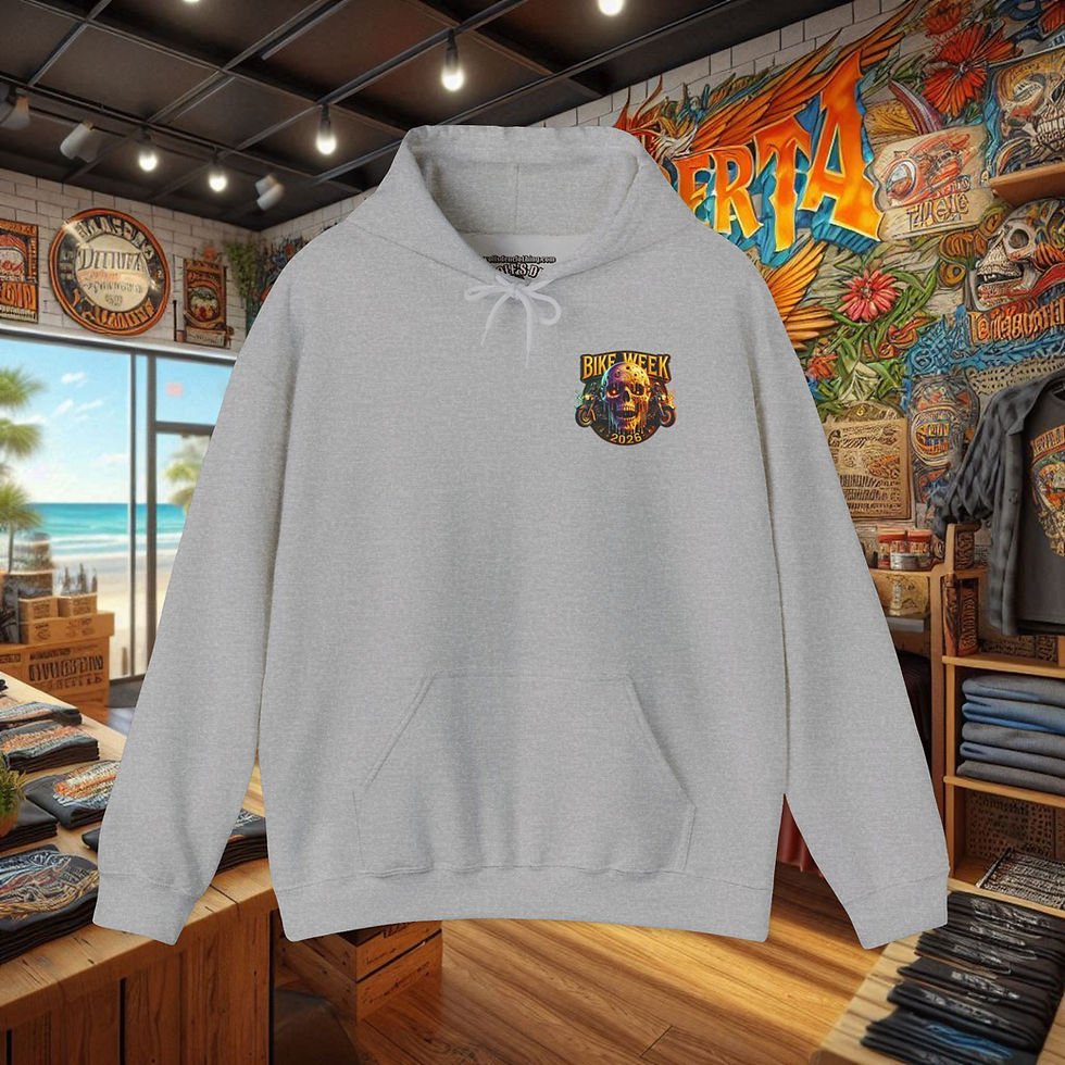 Daytona Beach Bike Week 2026 Skull Hoodie, motorcycle lifestyle apparel