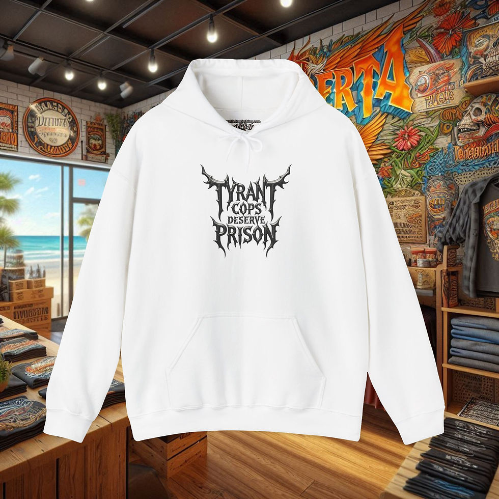 Thumbnail: Tyrant Cops Deserve Prison Hoodie | Patriotic Hoodies | Bold Graphic Sweatshirts
