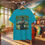 Thumbnail: Turquoise Alligator Alcatraz shirt. Alligator Alcatraz Guard T-shirts for Men, Alcatraz tees. Everglades backdrop.