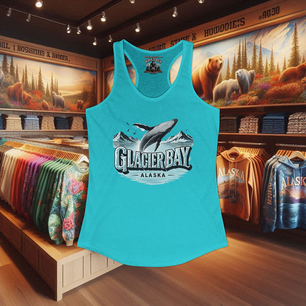 Thumbnail: Glacier Bay Alaska Humpback Tank tops, slim fit tank tops, Whale shirts