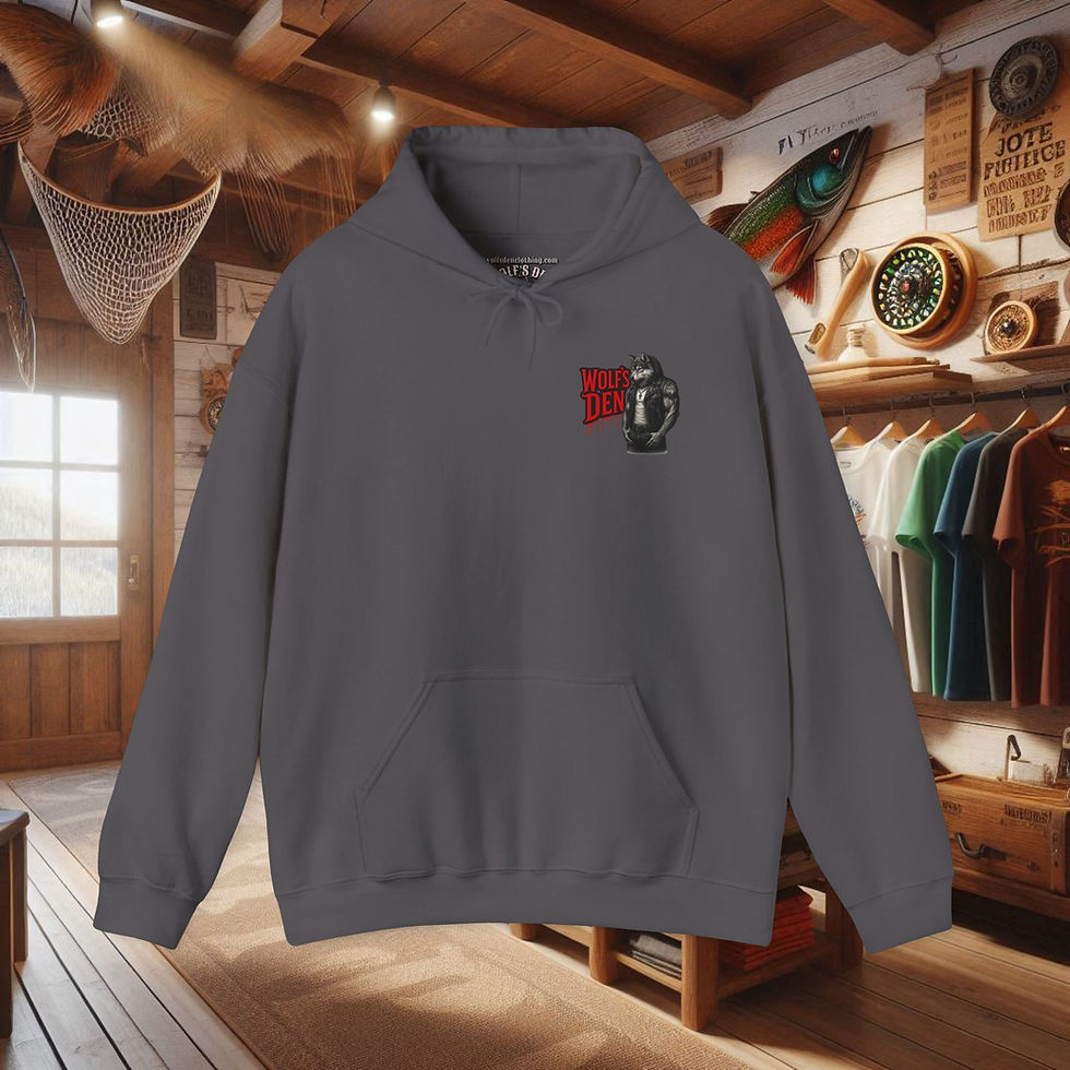 Thumbnail: Dark gray Alaska Fishin Outlaw Northern Pike fishing hoodie