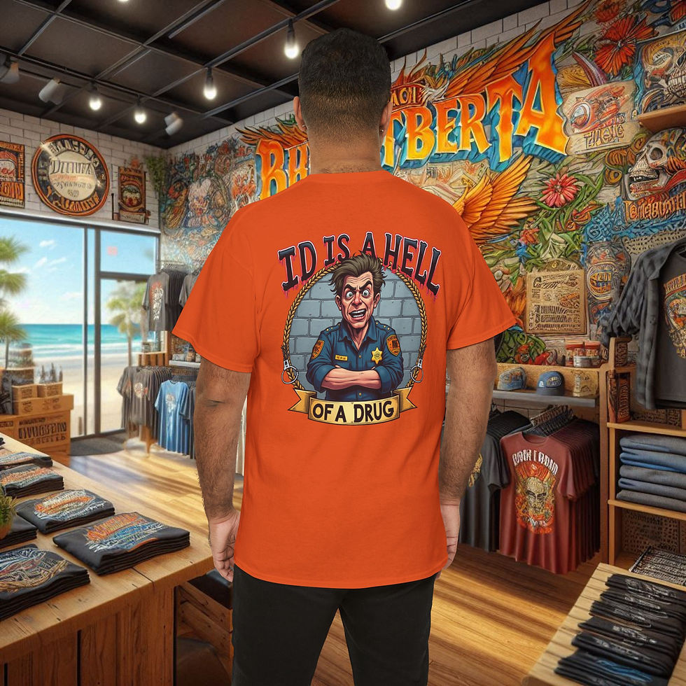 Thumbnail: Police accountability shirt: 'ID IS A HELL OF A DRUG'