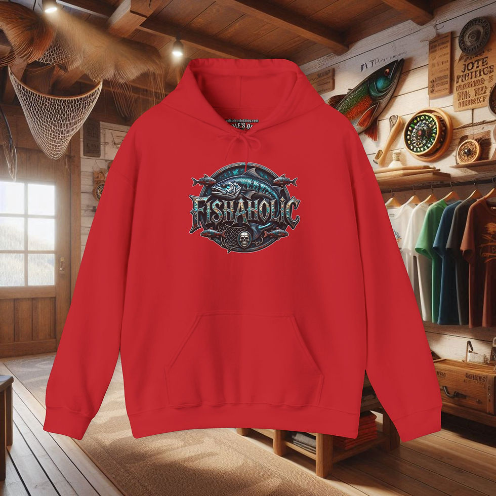 Thumbnail: Fishaholic Hoodie – Vintage Fishing Logo Pullover for Anglers