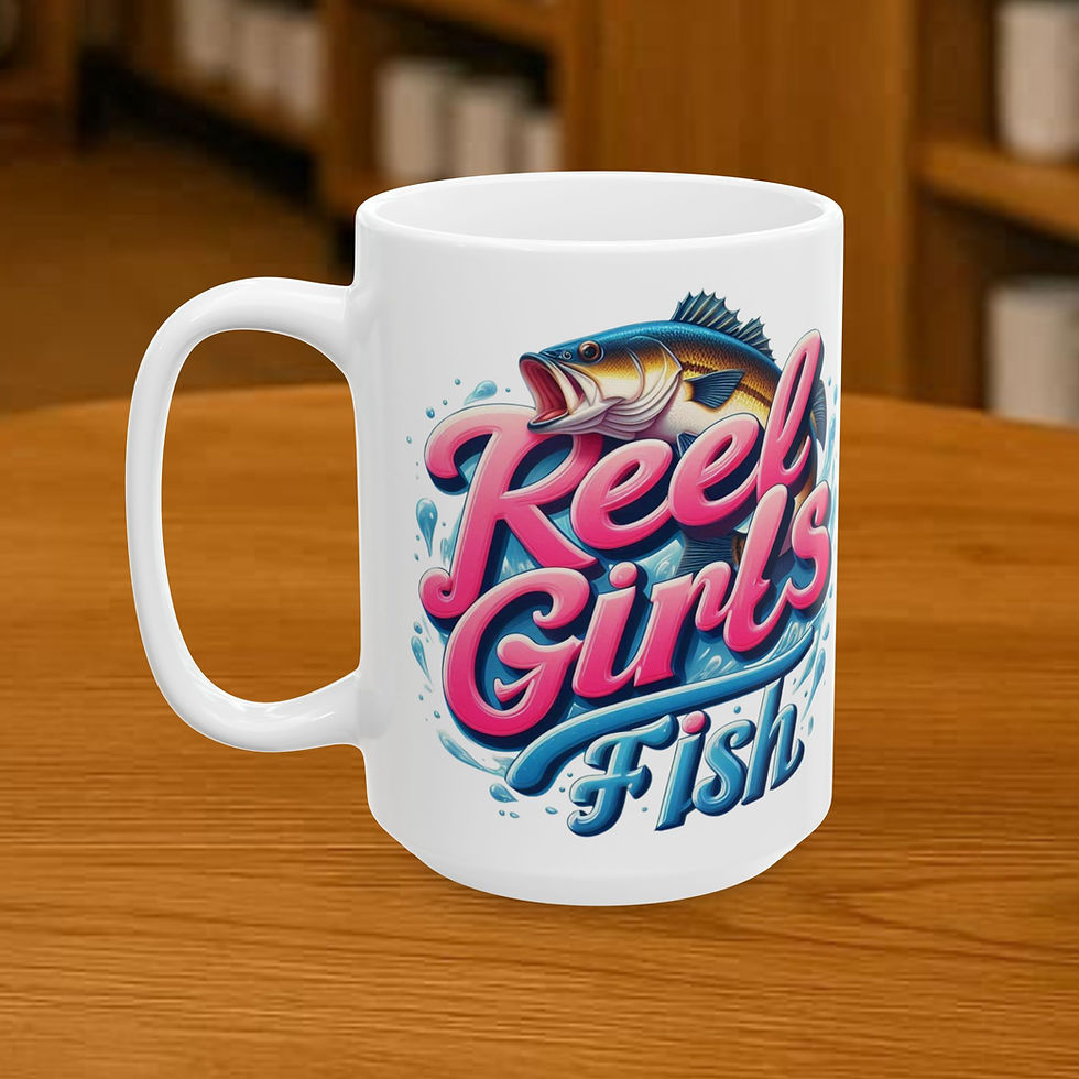 Thumbnail: Reel Women Fish Fishing Coffee Mug – Funny Bass Angler Gift