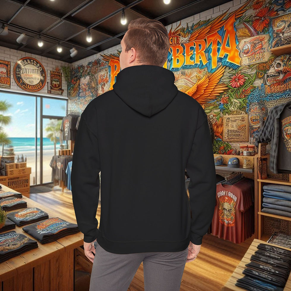 Thumbnail: Black Dogs Are Family hoodie, back view