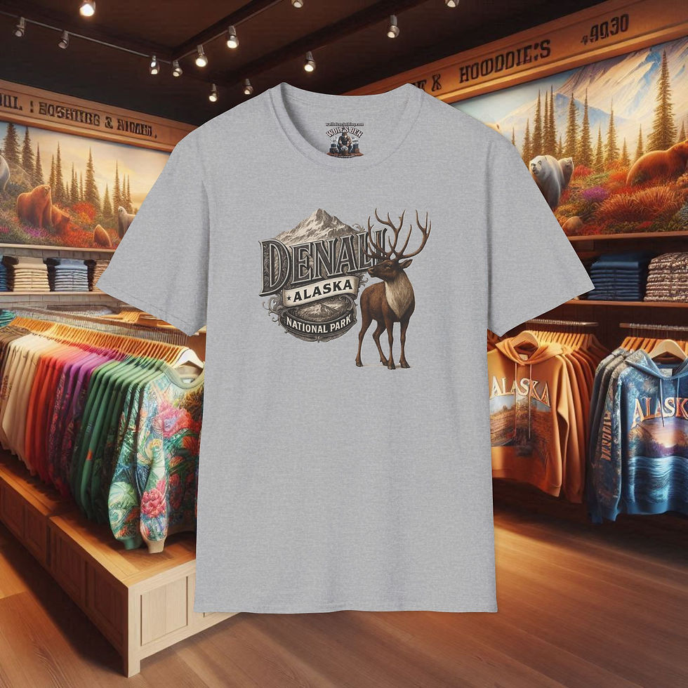 Thumbnail: Denali Alaska Caribou T-shirt for Women, Alaska shirts, tees, Caribou shirts