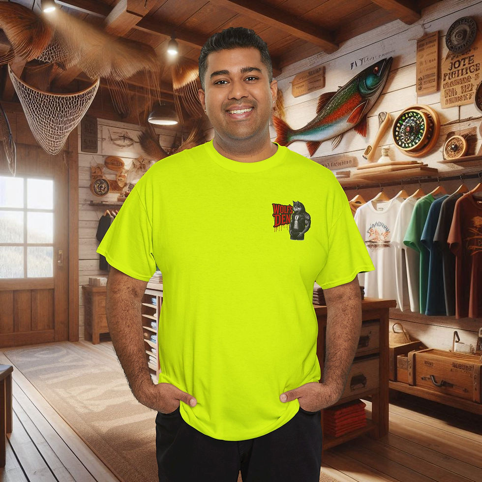 Thumbnail: Neon green Bass fishing t-shirt with fish graphic