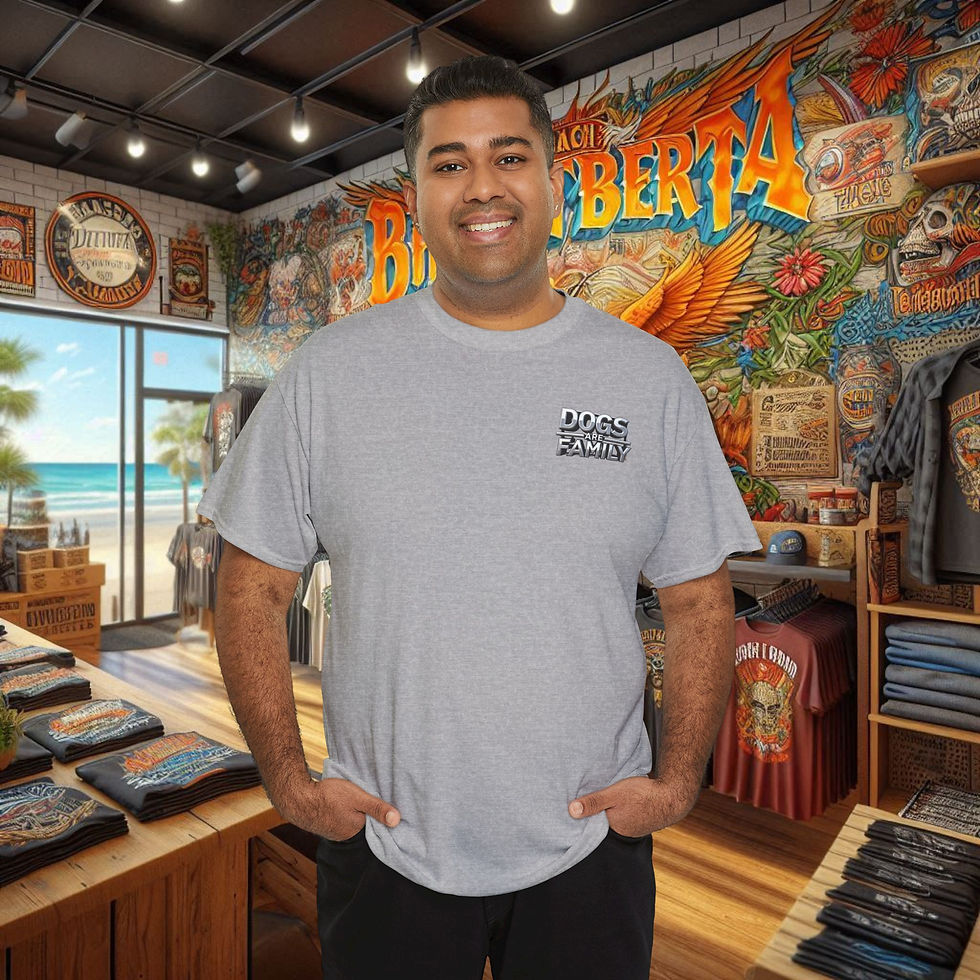 Thumbnail: Smiling man in gray t-shirt with small logo