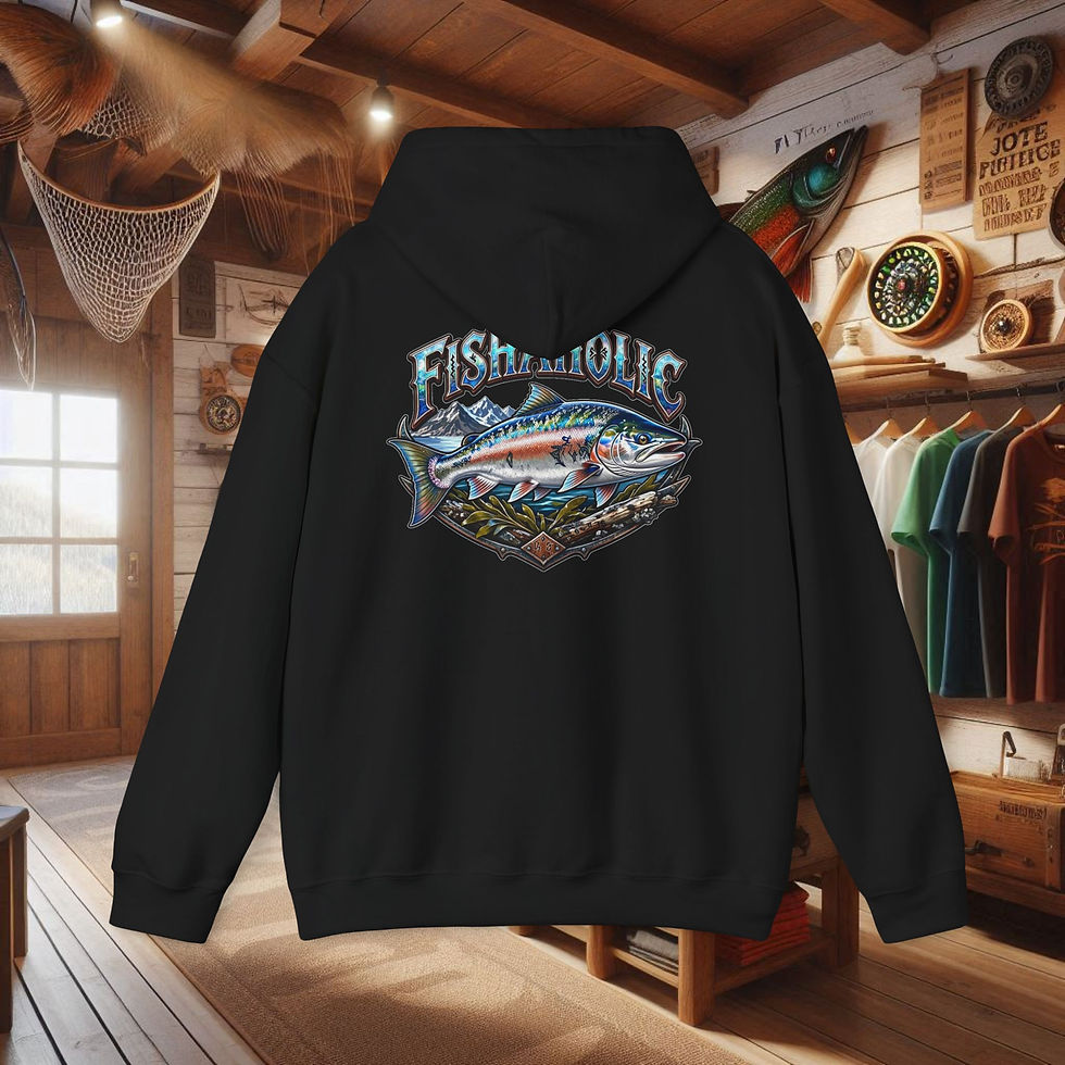 Thumbnail: Fishing Addict Hoodie — 'Fishaholic' Graphic Fishing Hoodie